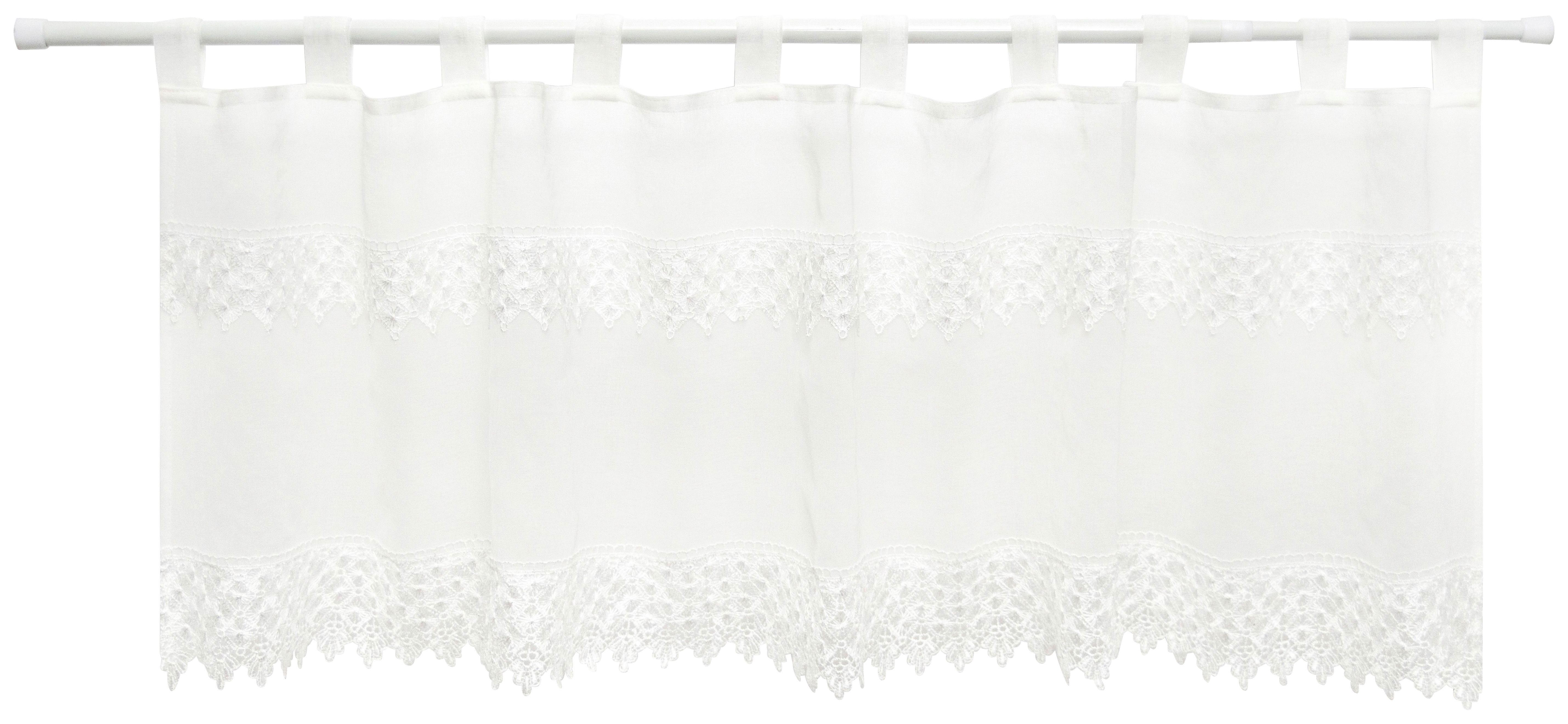 Kurzgardine Gabriela - Weiß, ROMANTIK / LANDHAUS, Textil (135/45cm) - James Wood