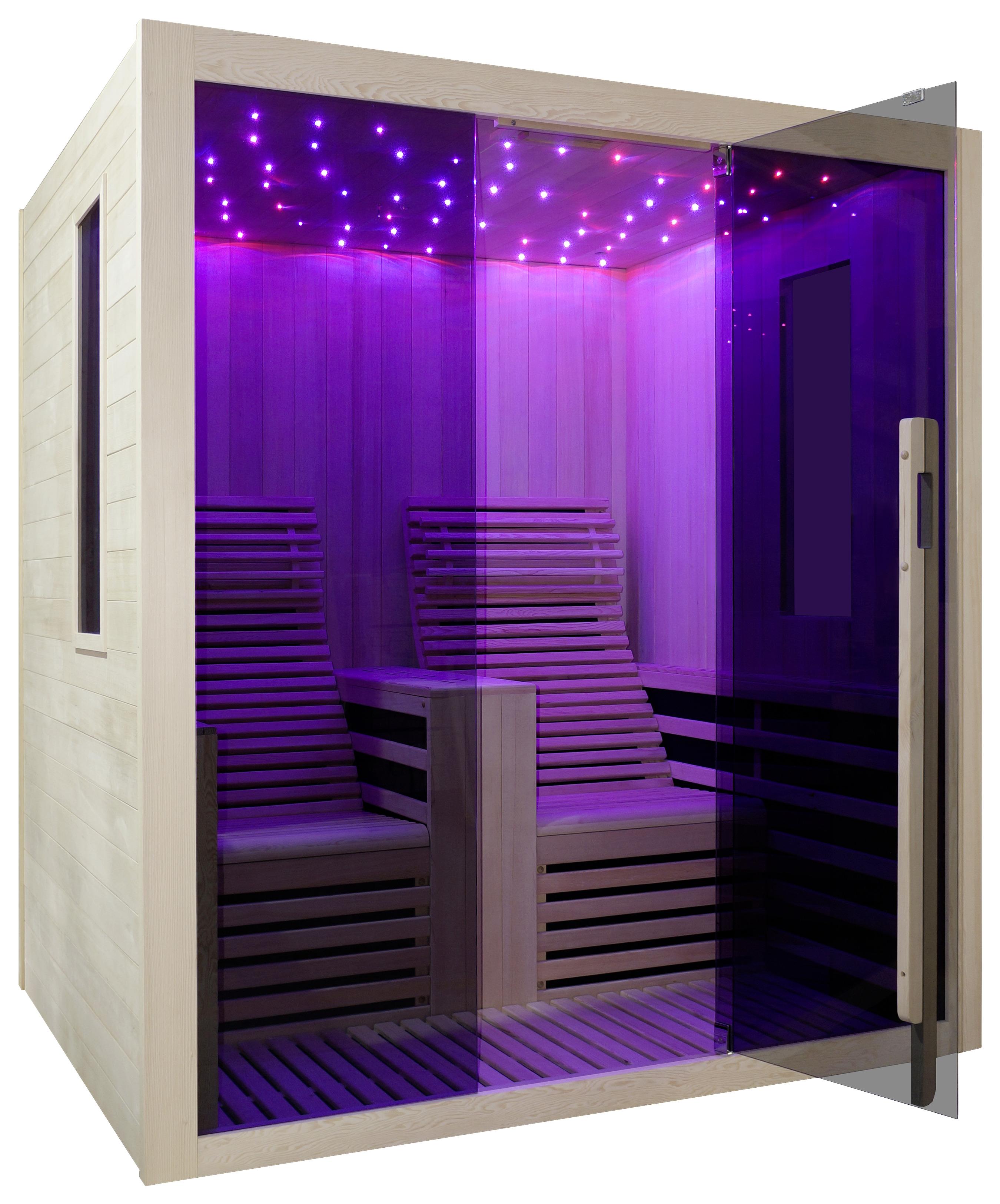 Infrarotkabine 2 Personen 180x195x150 cm Carbon - Naturfarben, Basics (180/195/150cm) - Sanotechnik