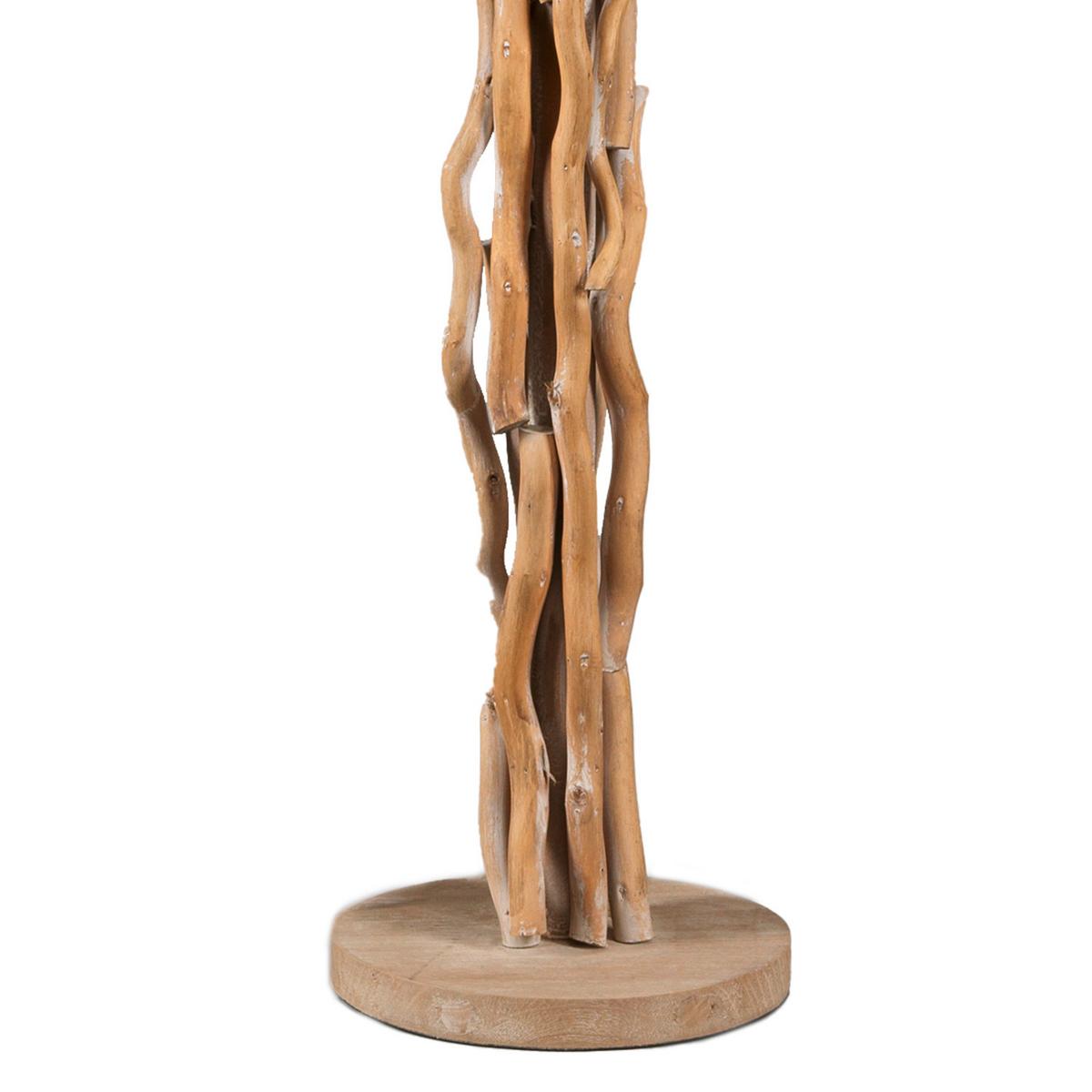 Stehleuchte 4899/Pt - Schwarz/Akaziefarben, Natur, Holz/Metall (40/40/167cm)