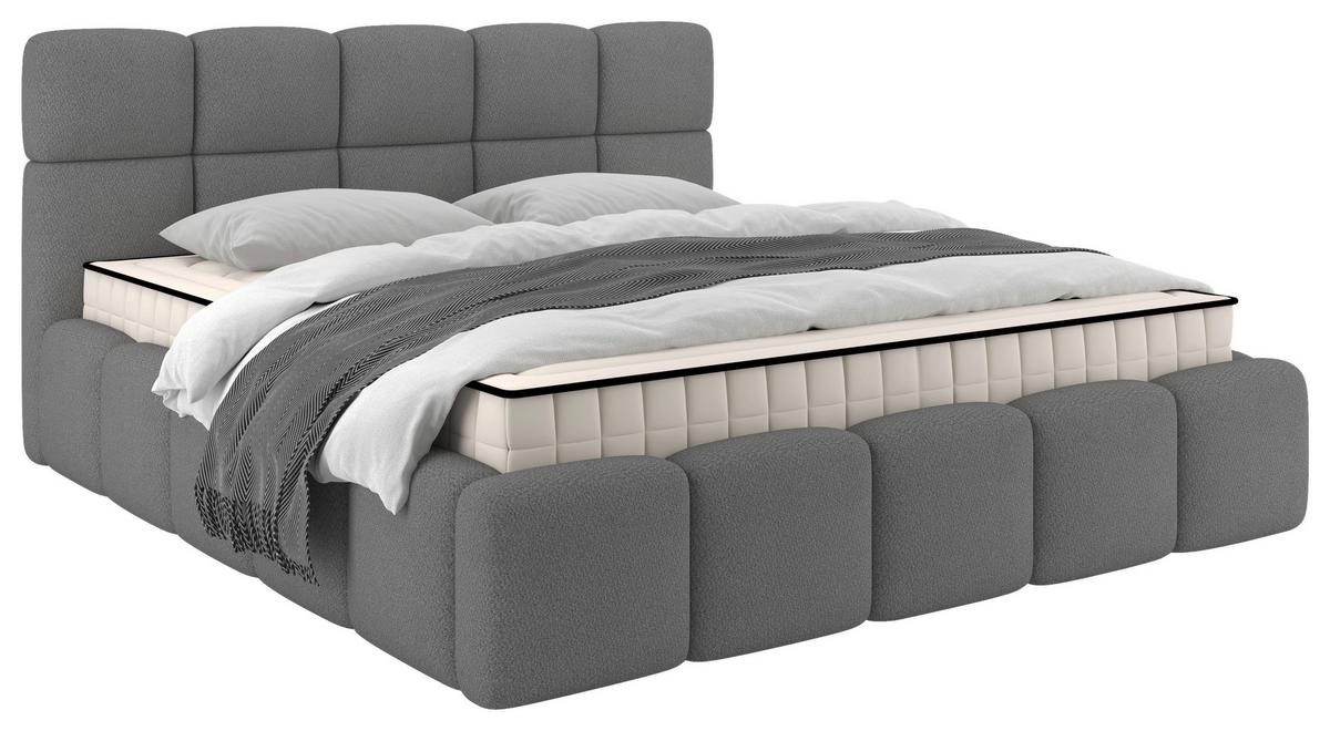 Polsterbett Cloudy M. Matratze Grau, Lf: 160x200 Cm - Grau, Trend, Holz/Holzwerkstoff (160/200cm) - Luca Bessoni