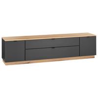 TV-Lowboard Vince II B: 185 cm Anthrazit/Evoke Oak Dekor - Eichefarben/Anthrazit, Trend, Holzwerkstoff (185/47/38cm) - Livetastic