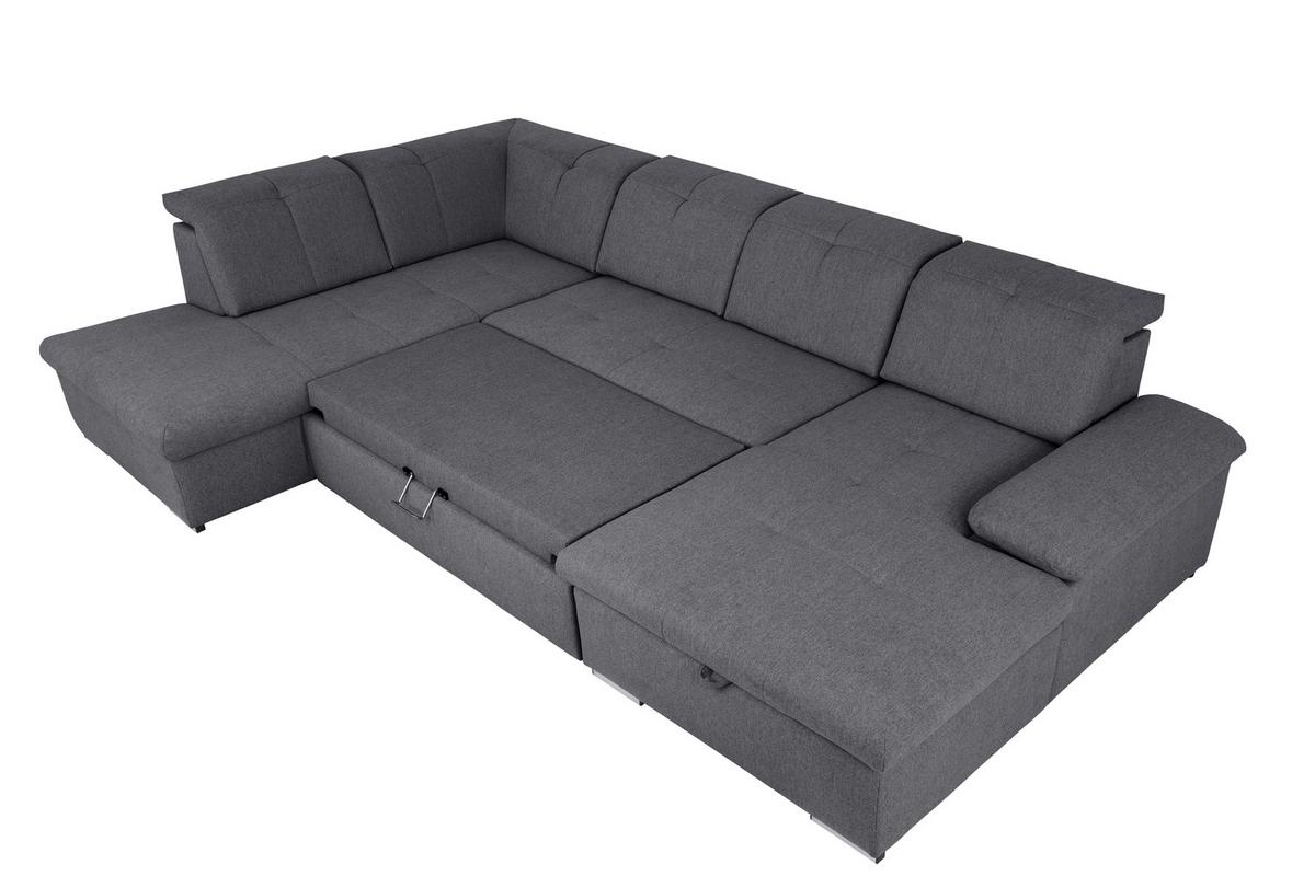 Wohnlandschaft Ramzes Dunkelgrau U: 215x328x173 cm - Dunkelgrau/Beige, Design, Textil (215/328/173cm) - MID.YOU