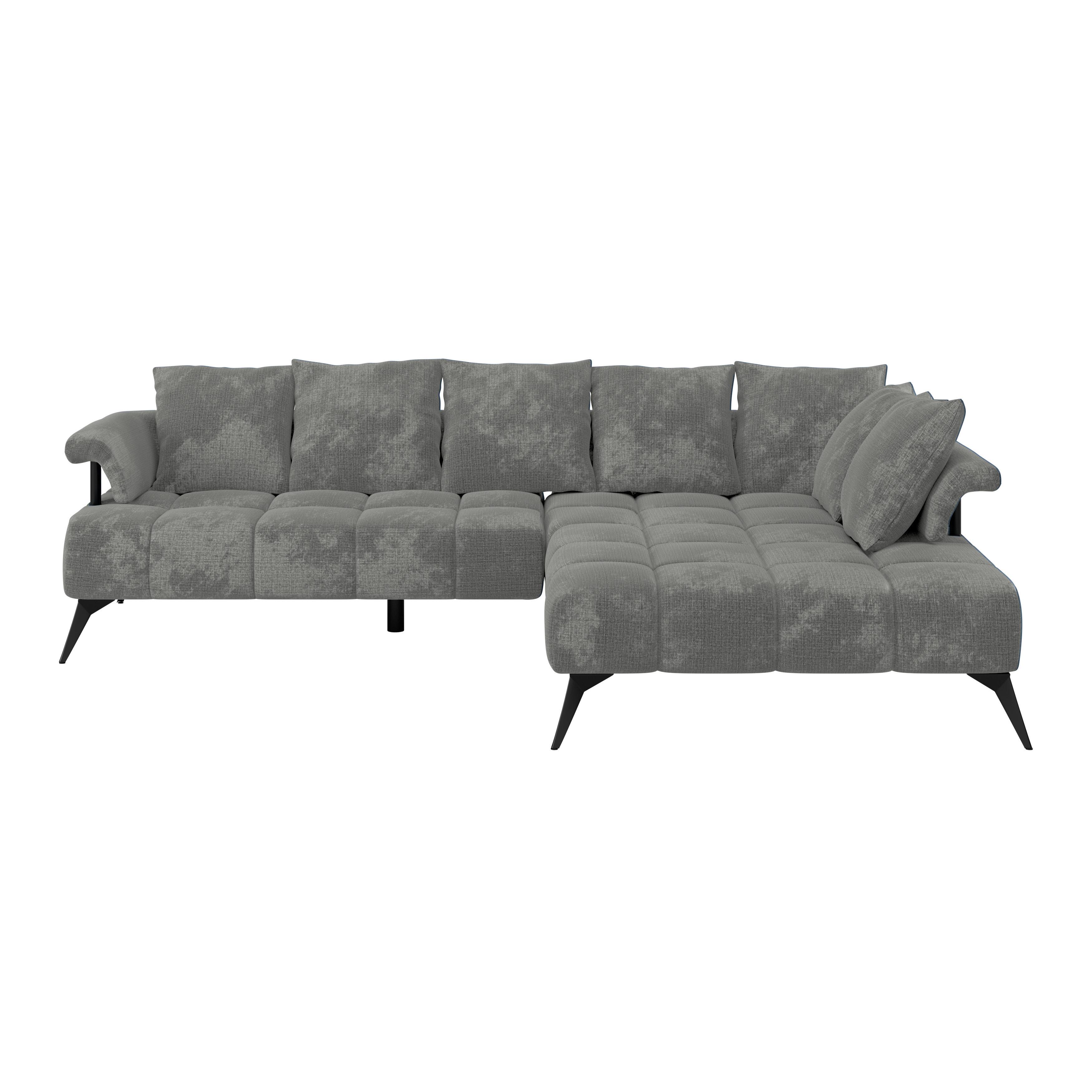 Sedacia súprava VANESSA NEW potrebná š. dverí 90 cm, pravá - čierna/sivá, Modern, kov/textil (297/200cm)