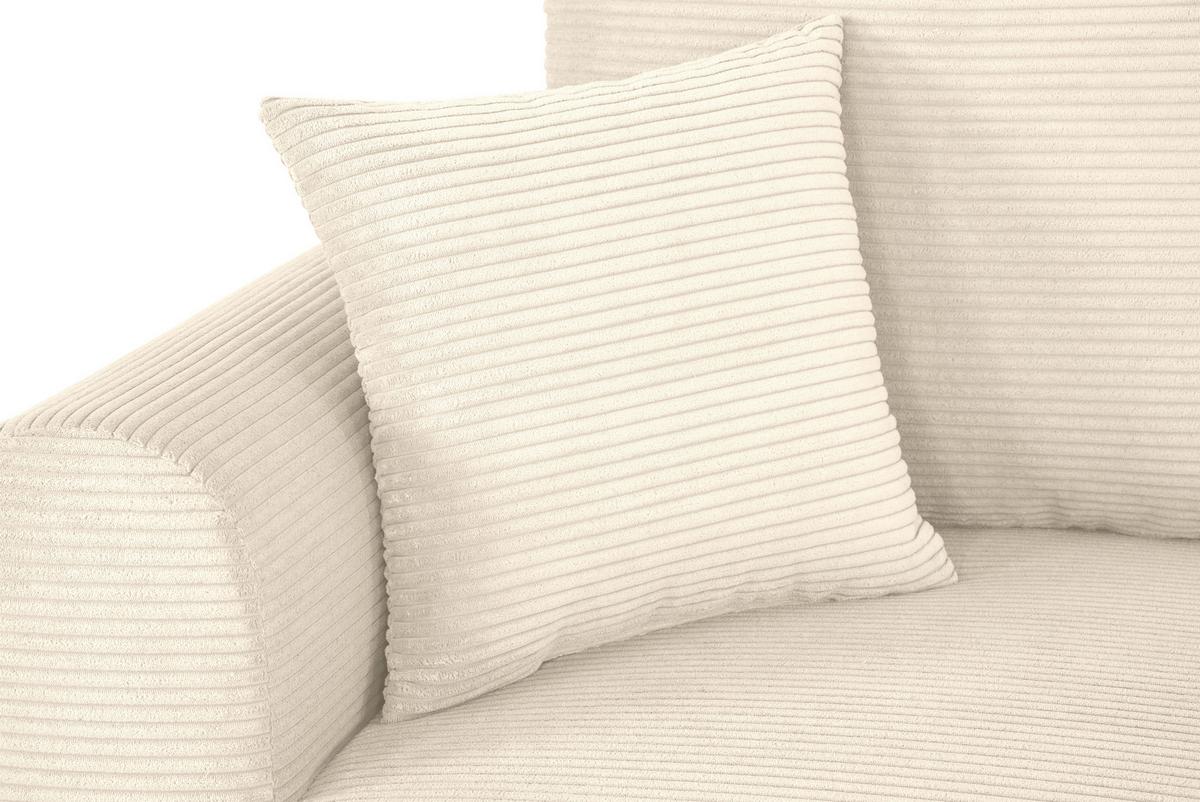 Ecksofa Joni Creme S: 250 cm - Creme/Schwarz, Design, Textil (250/151cm) - MID.YOU
