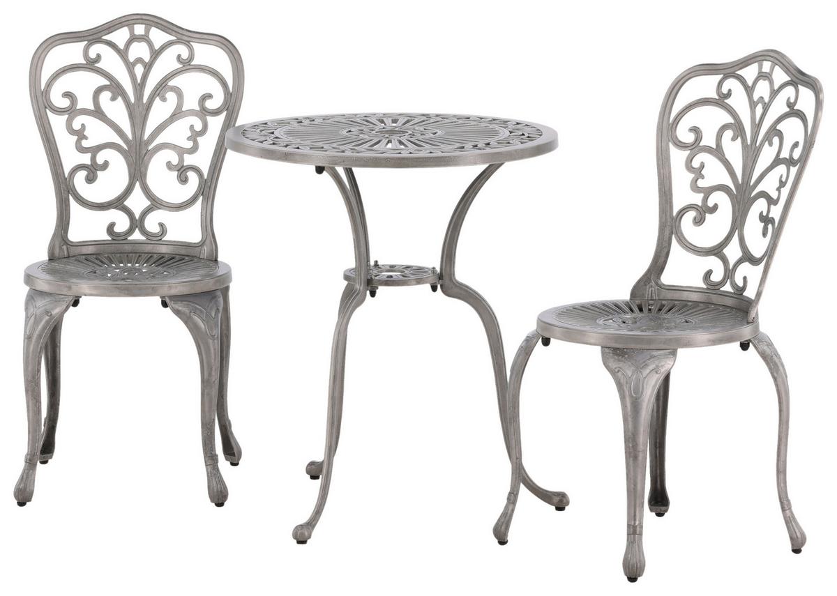 Balkonset Nandin - Silberfarben, KONVENTIONELL, Metall - Gardenson