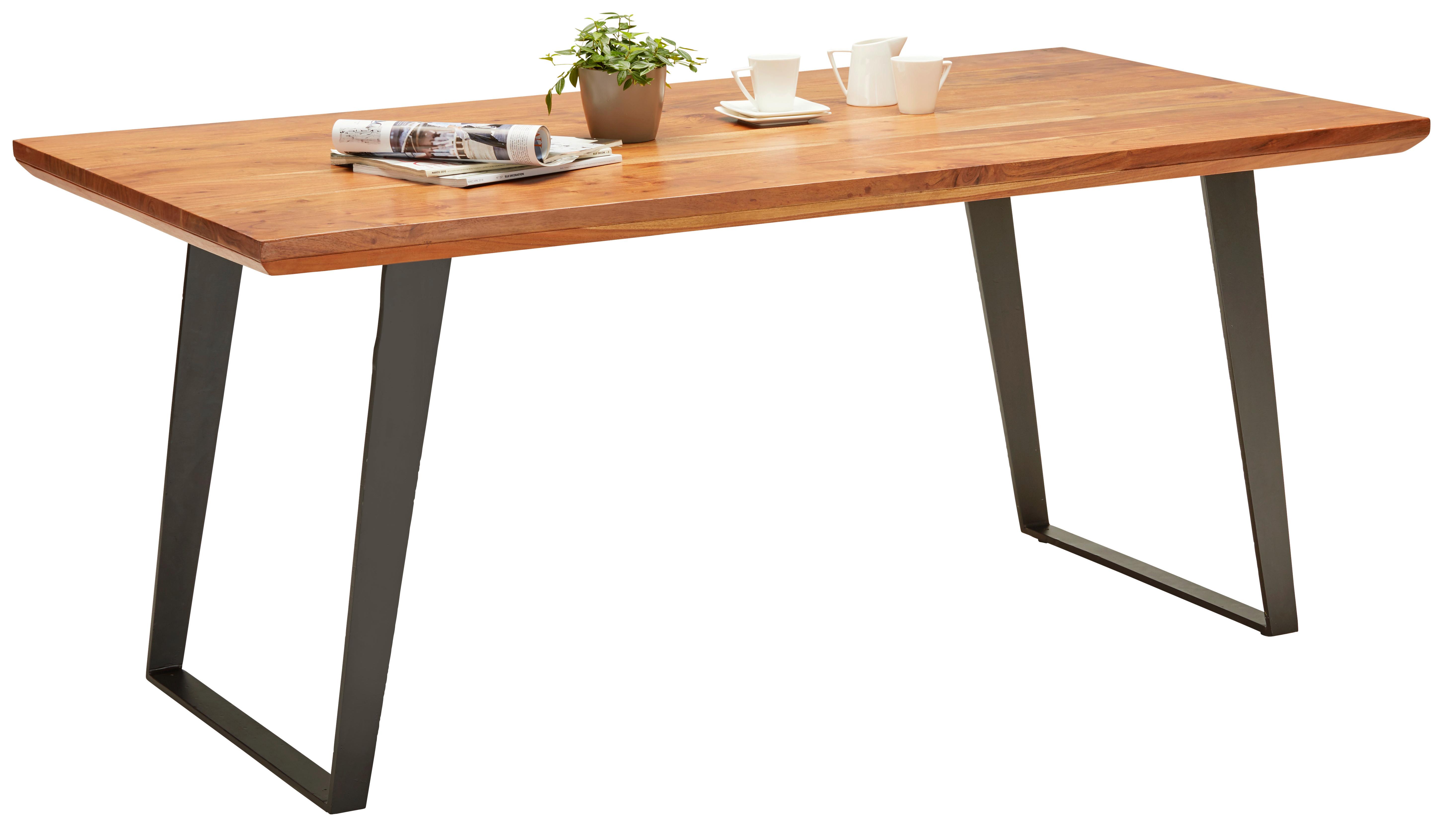 JÍDELNÍ STŮL HERKULES 175 - černá/barvy akácie, Lifestyle, kov/dřevo (175/76/90cm)