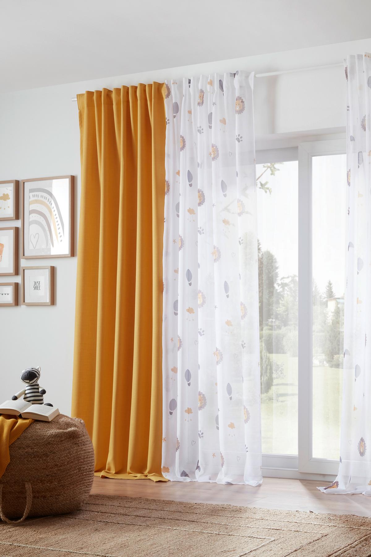 HOTOVÝ ZÁVES LEO, 135/255cm, žltá - žltá, textil (135/255cm) - Premium Living