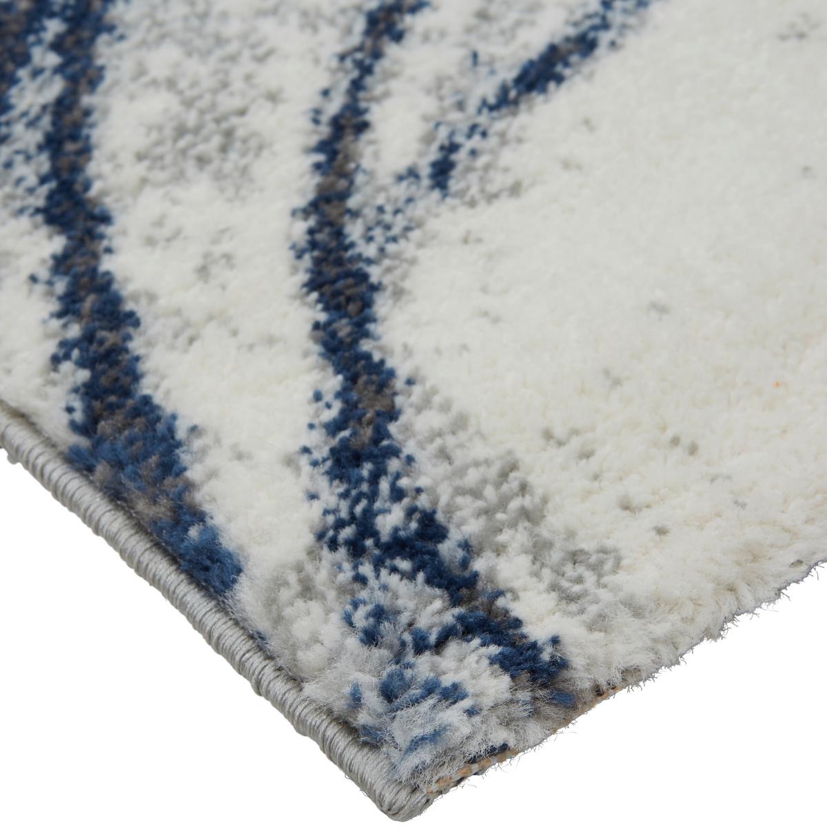 Webteppich Hellgrau/ Navy Mila 80x150 cm - Hellgrau/Dunkelblau, MODERN, Textil (80/150cm) - Ondega