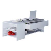 Konferenční stolek Tindus bílý/dekor beton - šedá/bílá, Basics, kompozitní dřevo (100/50/35cm) - MID.YOU