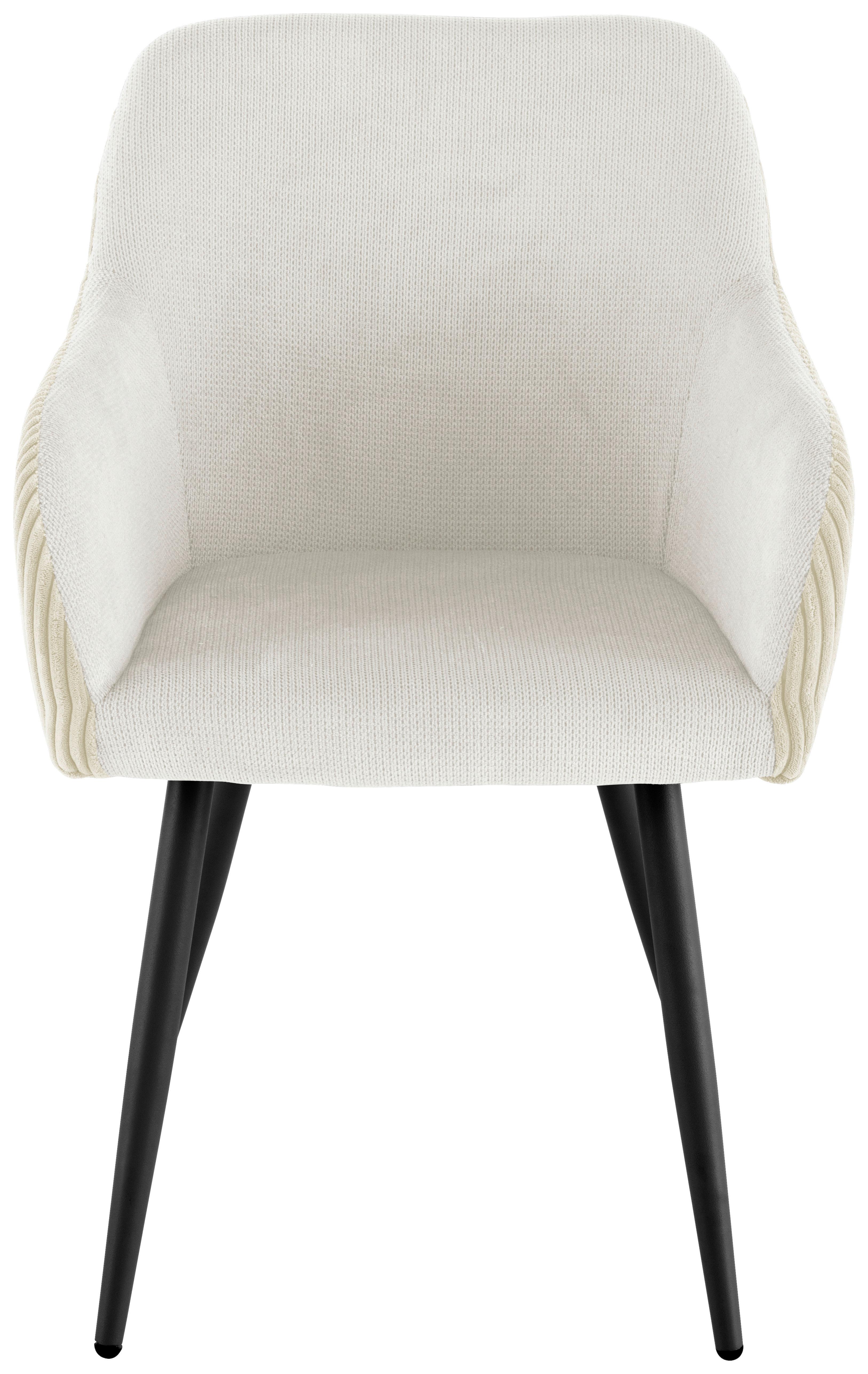 Armlehnstuhl Eddy - Beige/Schwarz, LIFESTYLE, Holz/Textil (54/84/60cm) - Livetastic