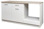 Küchenzeile Wow ohne Geräte 160 cm Weiß/Eiche Dekor - Weiß/Sonoma Eiche, KONVENTIONELL, Holzwerkstoff (160cm) - P & B