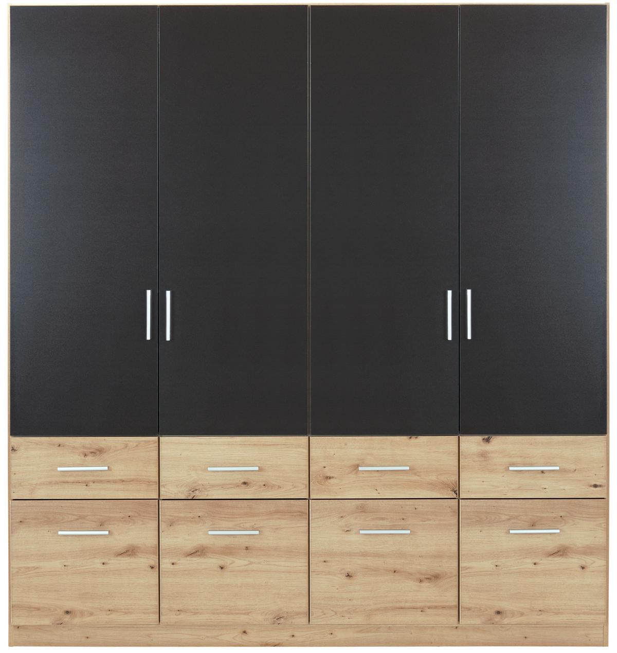 Nyílóajtós Szekrény Celle Extra 181/197 Cm - Artisan tölgy/sötétszürke, Design, faalapú anyag (181/197/54cm)