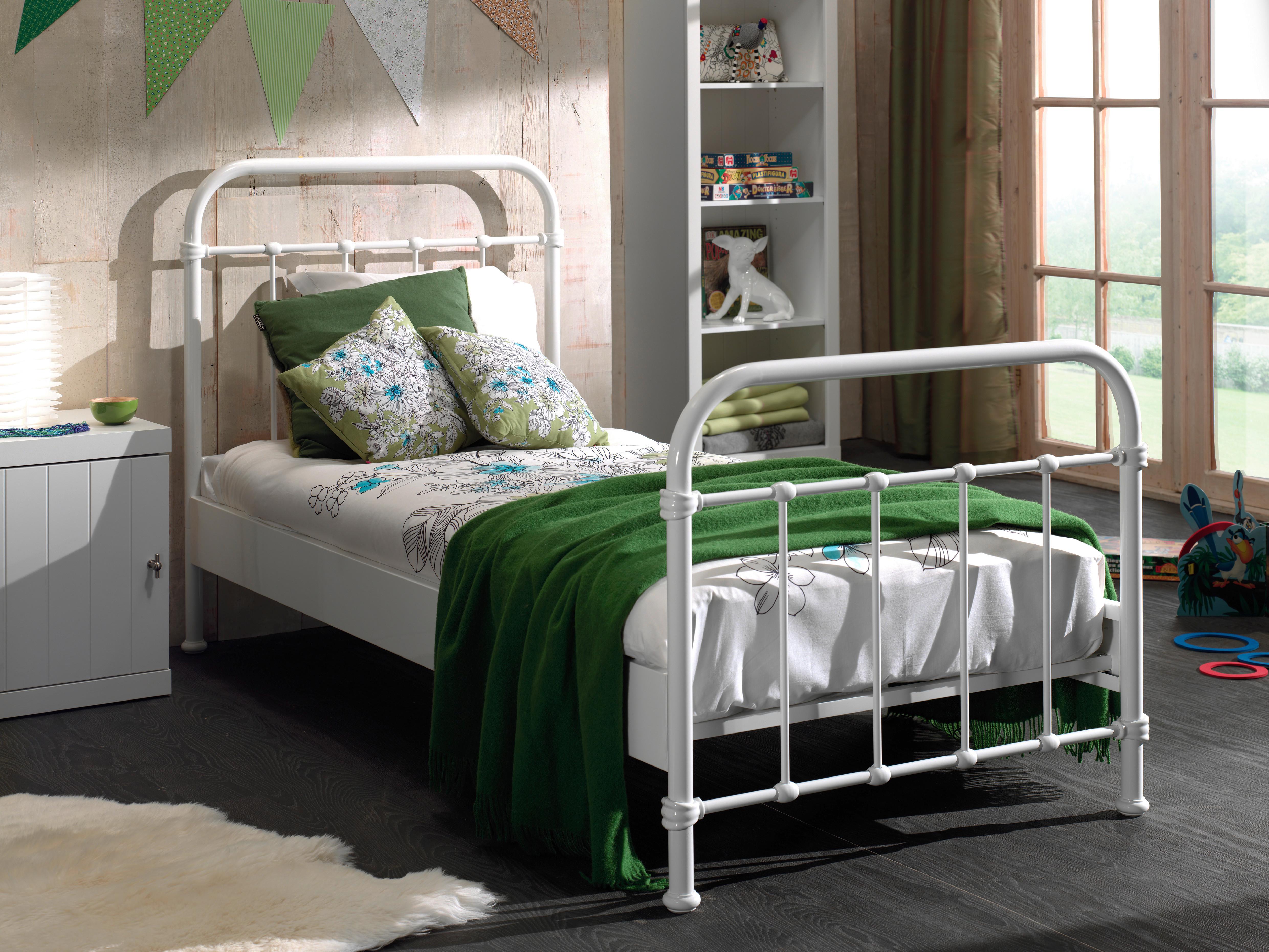 Kinder-/Juniorbett New York 90x200 cm Weiß - Weiß, ROMANTIK / LANDHAUS, Holzwerkstoff/Metall (90/200cm) - MID.YOU