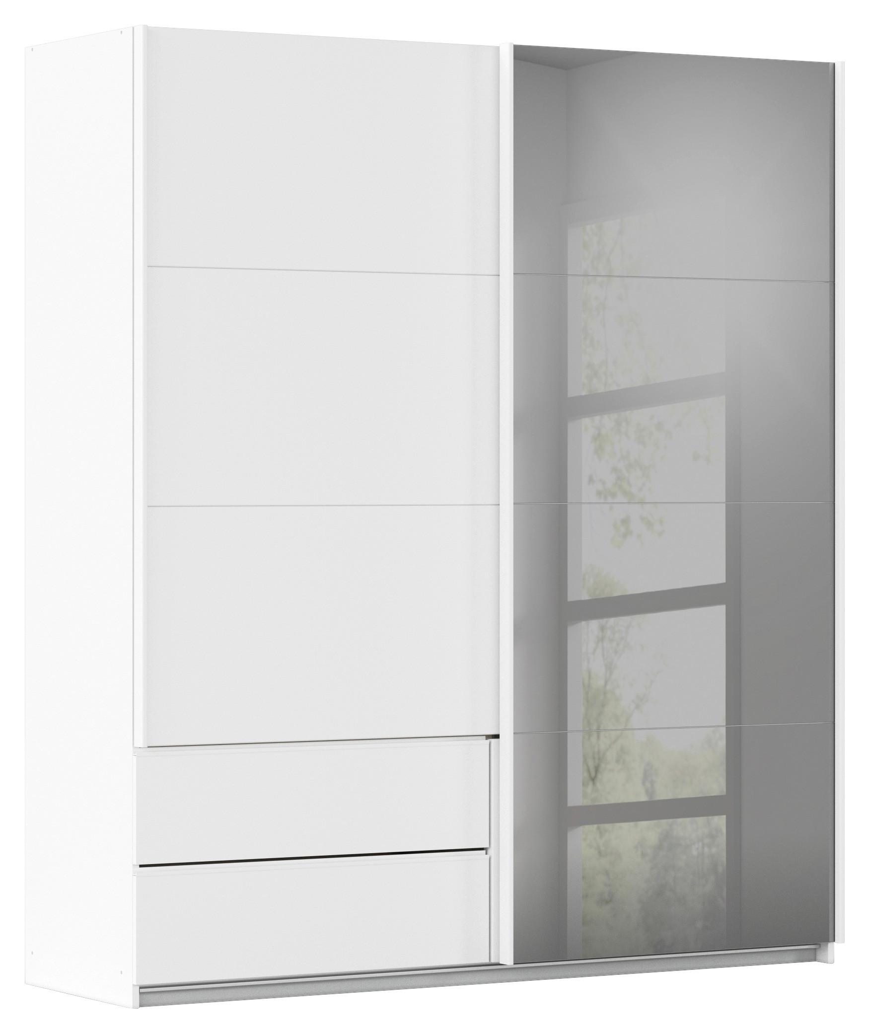 Schwebetürenschrank Karpo - Weiß/Grau, KONVENTIONELL, Holzwerkstoff (181/210/62cm)