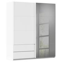 Schwebetürenschrank Karpo - Weiß/Grau, KONVENTIONELL, Holzwerkstoff (181/210/62cm)
