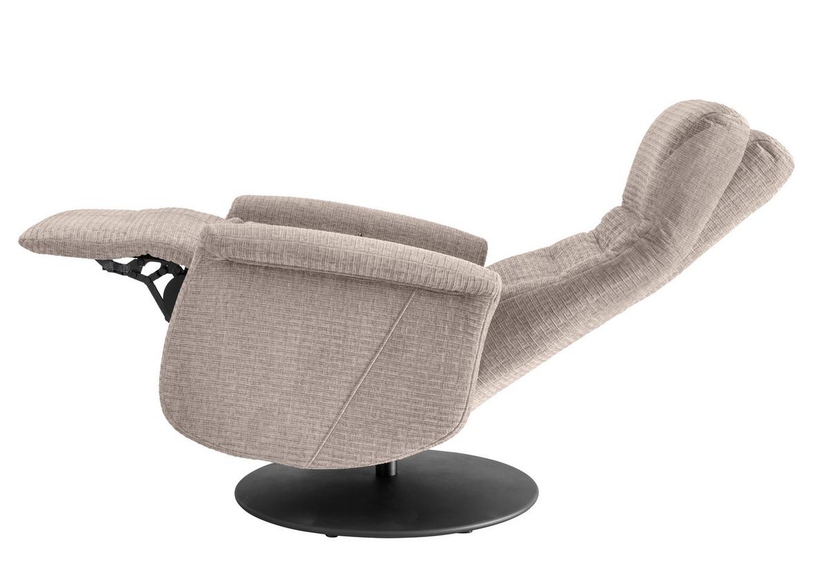 Relaxsessel Latina Beige 360 Grad Drehbar, B: 72 Cm - Beige/Schwarz, MODERN, Textil (72/118/85-165cm) - Livetastic