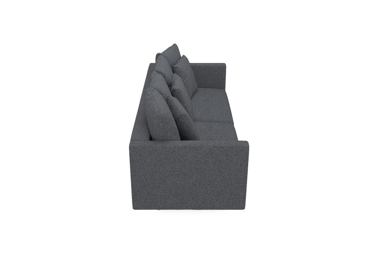 3-Sitzer-Sofa Mit Schlaffunktion Sofia B: 223 cm - Dunkelgrau, Design, Textil (223/96/95cm) - MID.YOU