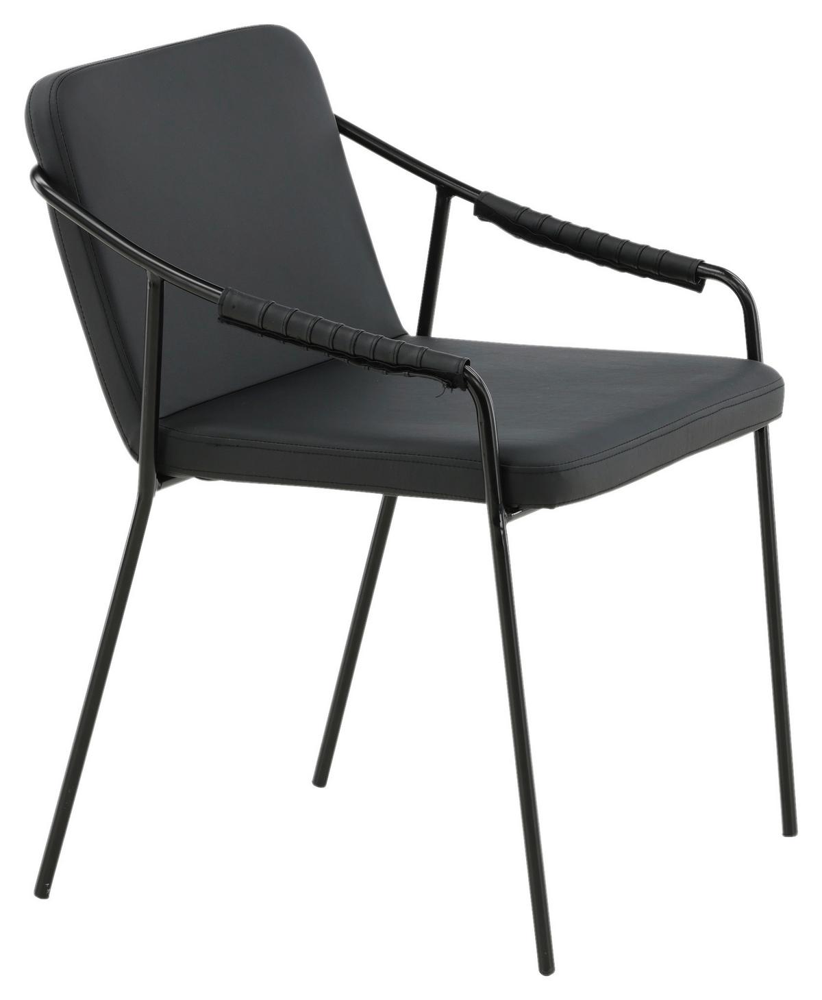 Stuhl-set Tvist - Schwarz, Design, Textil/Metall (53/77/59cm) - Livetastic