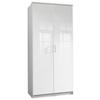 Drehtürenschrank B: 91 cm Clack, Weiß - Weiß Hochglanz/Weiß, Basics, Holzwerkstoff (91/199/58cm) - MID.YOU