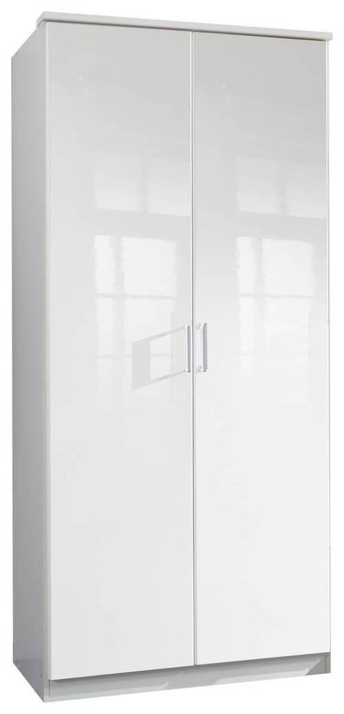 Drehtürenschrank B: 91 cm Clack, Weiß