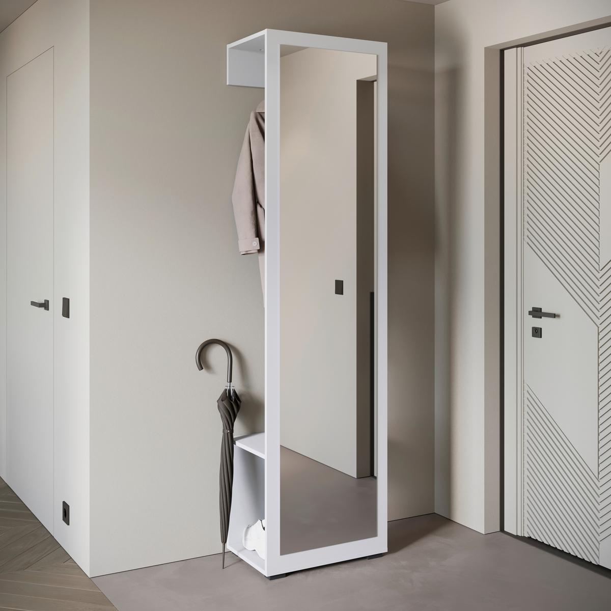 Garderobe Dino 099 Weiß B: 50 Cm - Weiß, Basics, Holzwerkstoff (50/190/35cm) - P & B