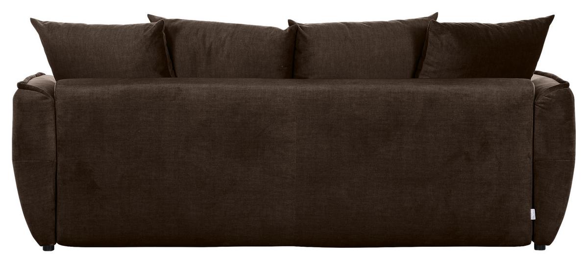 2-Sitzer-Sofa Mit Schlaffunktion Meyford B:250cm - Dunkelbraun/Schwarz, KONVENTIONELL, Textil (250/70/118cm) - MID.YOU