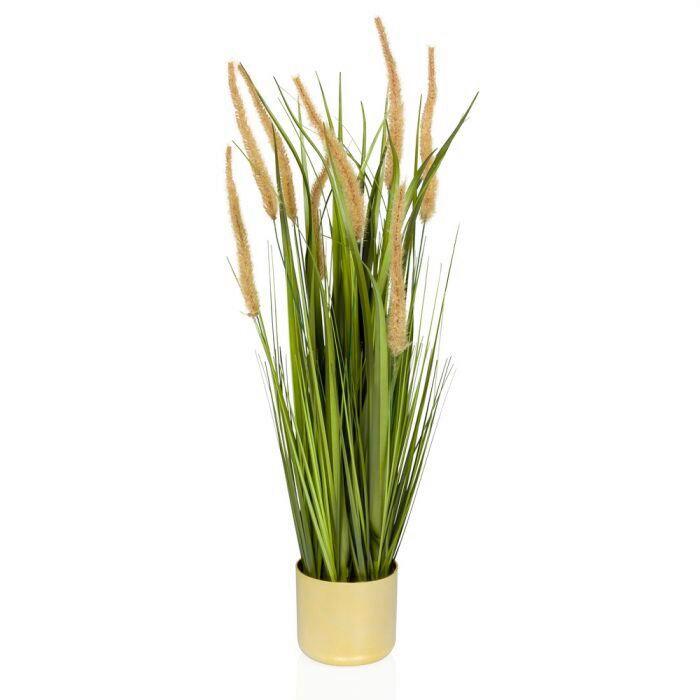 KUNSTPFLANZE Grün/Beige/Goldfarben B: 20 cm - Beige/Goldfarben, MODERN, Kunststoff (20/78/20cm) - MID.YOU