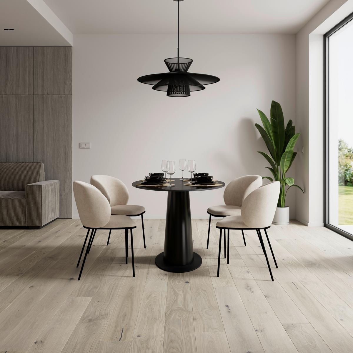 Jídelní stůl Thiago, š: 160 cm - černá, Moderní, kov/kompozitní dřevo (160/76/90cm) - Bessagi Home