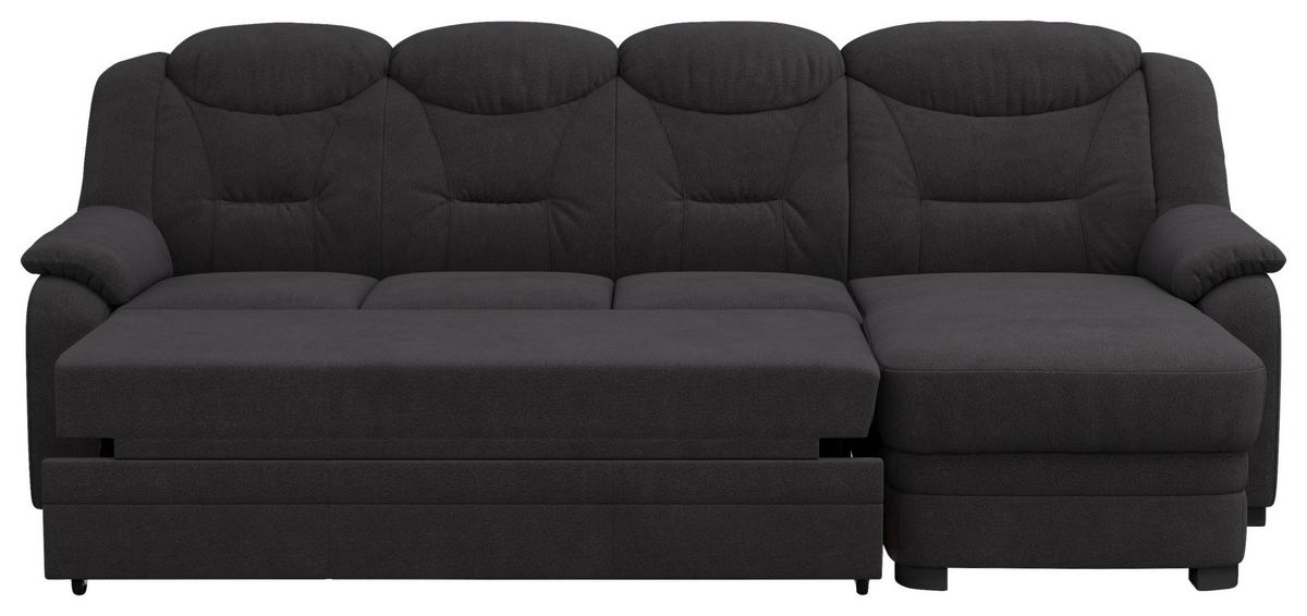 Rohová sedačka MARCUS, pravá, čierna ženilka - čierna, Basics, textil/plast (257/162cm) - MID.YOU