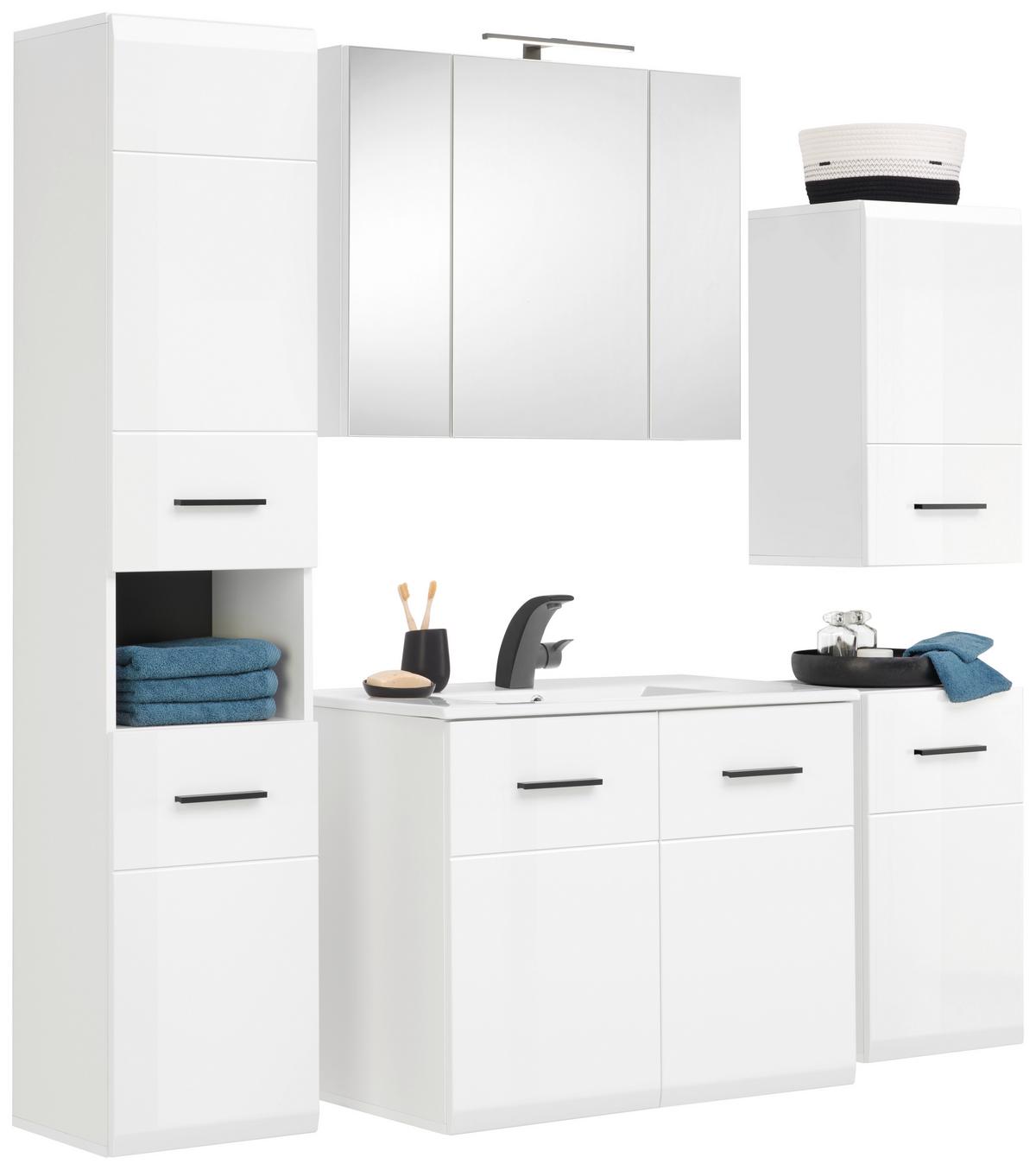 Hochschrank Avanti Weiß B: 36 cm - Weiß Hochglanz/Weiß, Design, Holzwerkstoff (36/170/31,6cm) - Hom`in