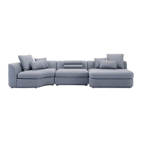Sedacia súprava Anna modrosivá - modrá/sivá, Modern, drevo/textil (360/71/134cm) - Bessagi Home