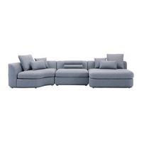 Sedací souprava Anna modrošedá - šedá/bílá, Moderní, dřevo/textil (360/71/134cm) - Bessagi Home
