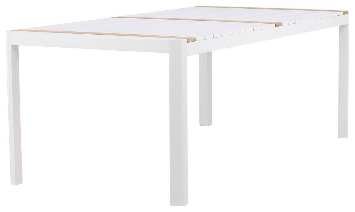 Gartentisch Togo Teakholz/metall L 100 Cm - Weiß, KONVENTIONELL, Holz/Metall (200/100/75cm) - Gardenson