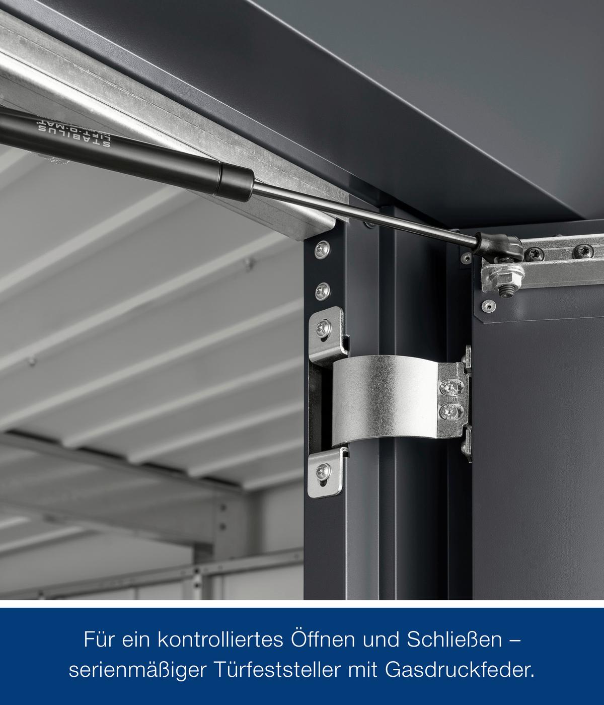 Gerätehaus Juno Satteldach Jsd2 - Anthrazit, Basics, Metall (189/219/181cm)
