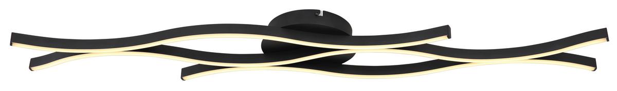 LED-Deckenleuchte Geronimo Schwarz Weiß L: 108 cm - Schwarz/Weiß, Design, Kunststoff/Metall (108/18/6cm) - Globo