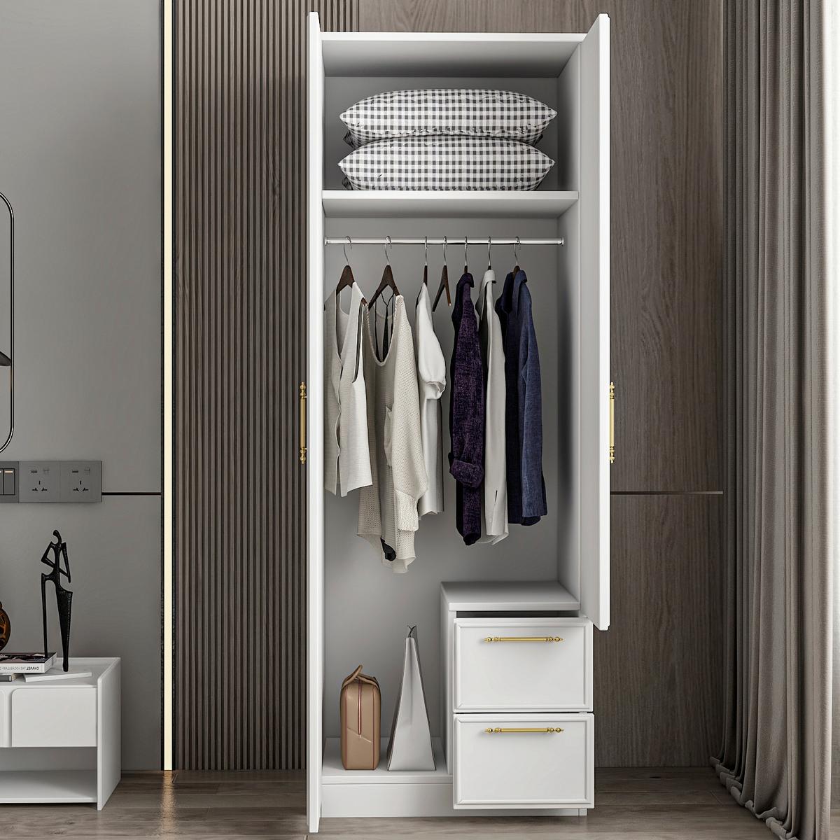 KLEIDERSCHRANK Vespera Weiß B: 60cm - Weiß, Design, Holzwerkstoff (60/172/45cm) - Livetastic