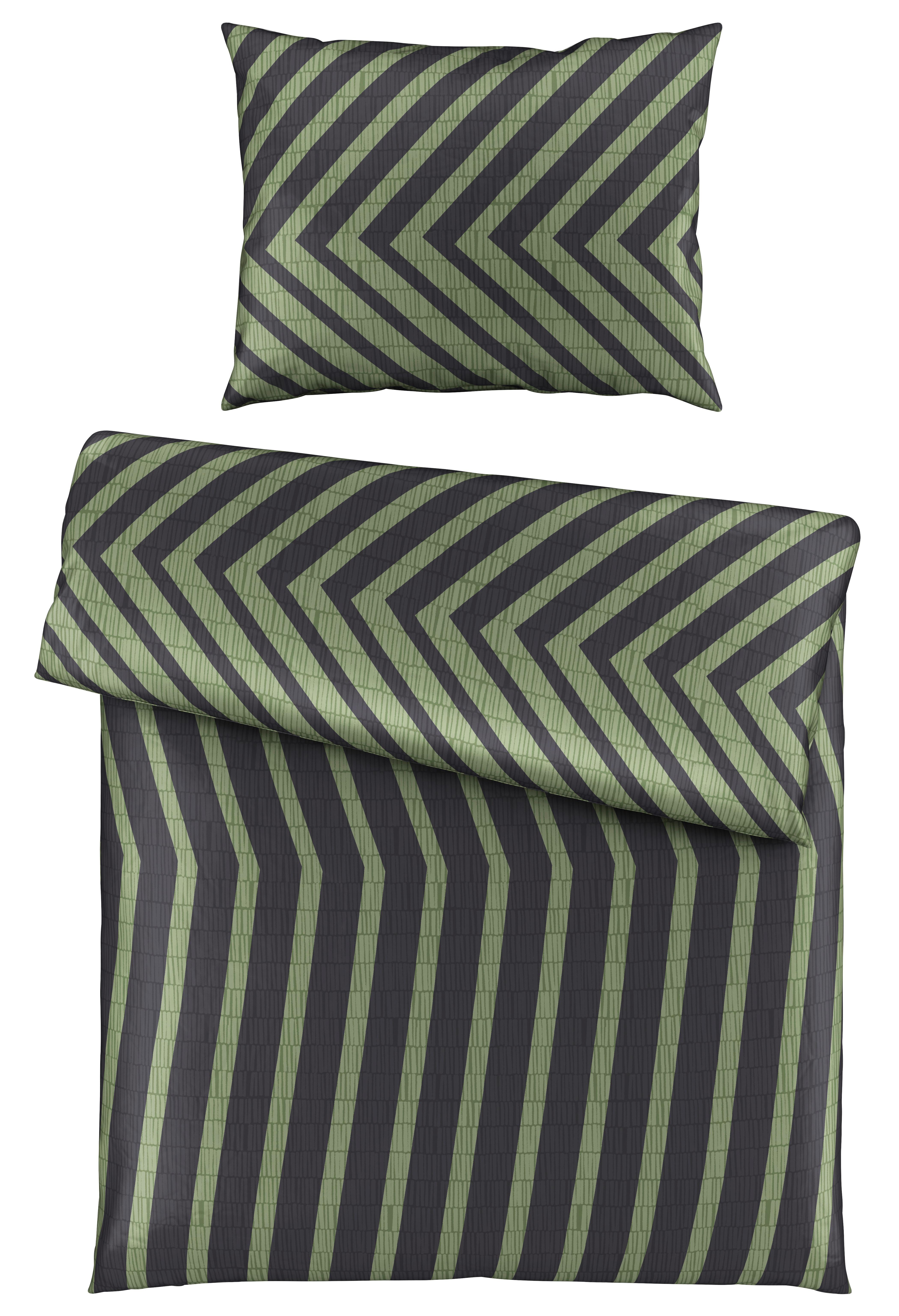 Posteľná Bielizeň Karen, 140/200cm - olivovozelená/čierna, Moderný, textil (140/200cm) - Premium Living
