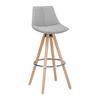 Barová stolička NELO svetlá sivá - farba buka/sivá, Modern, kov/drevo (42/100/33cm) - Bessagi Home