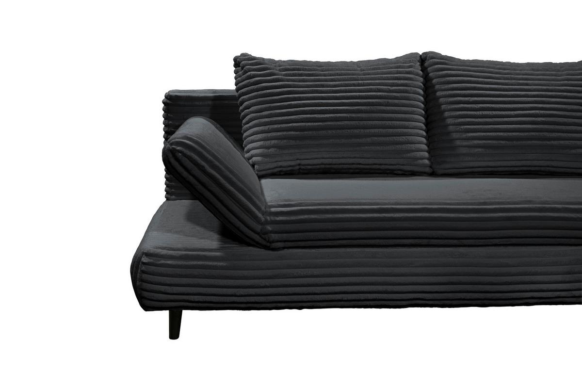 Schlafsofa Sunny Schwarz B: 212 Cm - Schwarz, KONVENTIONELL, Textil (212/88/101cm) - MID.YOU