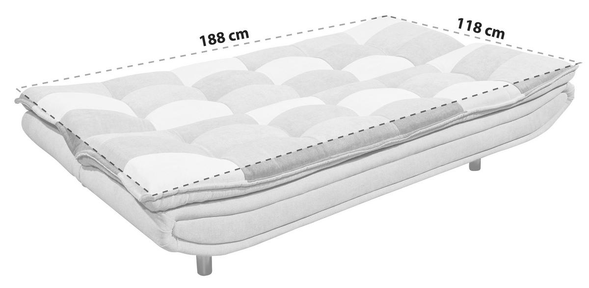 Schlafsofa Mit Bettkasten Patch, Mischgewebe - Blau/Schlammfarben, Basics, Holzwerkstoff/Textil (188/90/89cm) - MID.YOU