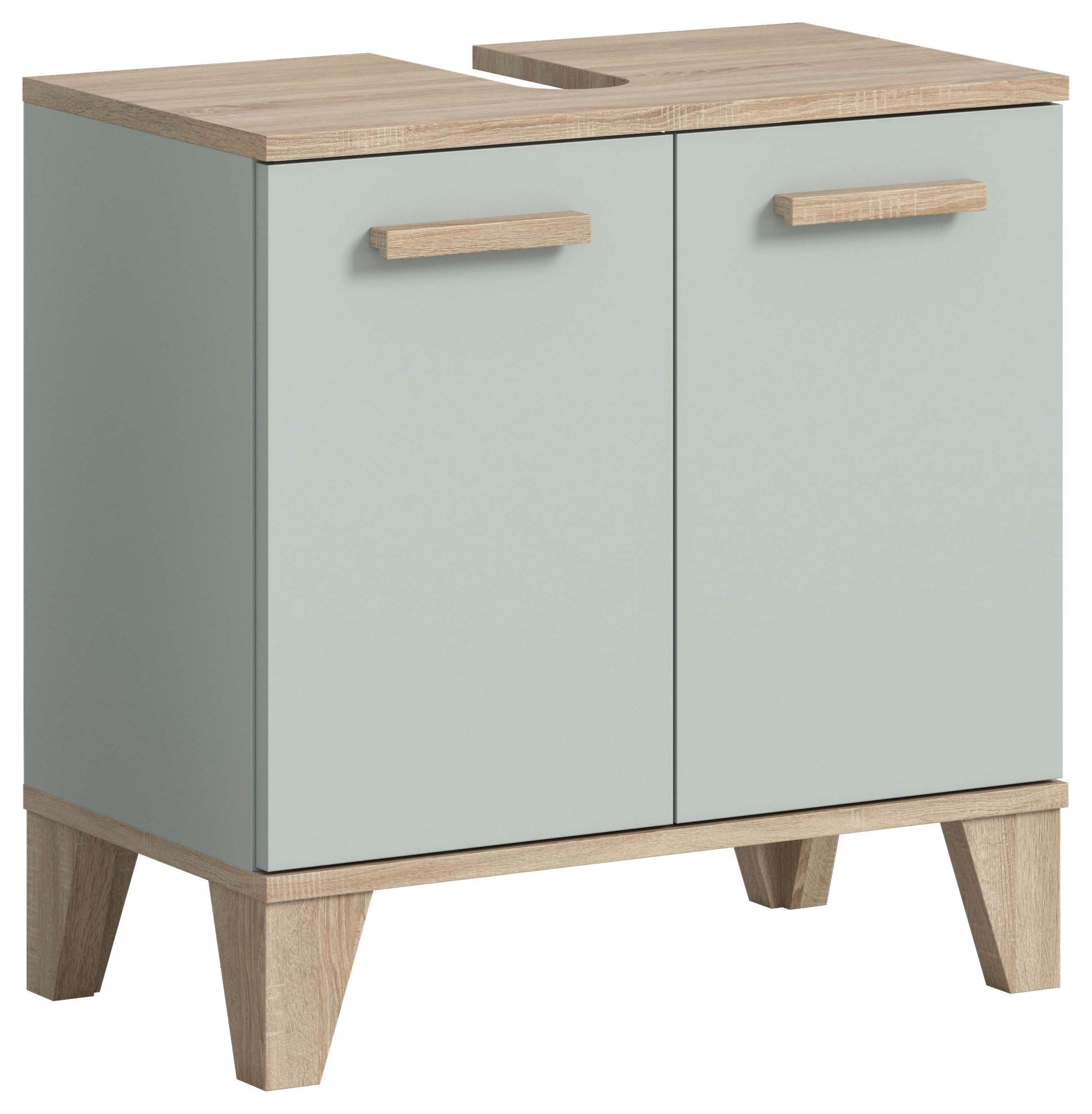 Waschtischunterschrank Star Eiche/graugrün B: 60 Cm - Eiche San Remo/Graugrün, MODERN, Holzwerkstoff (60/61/34cm) - MID.YOU