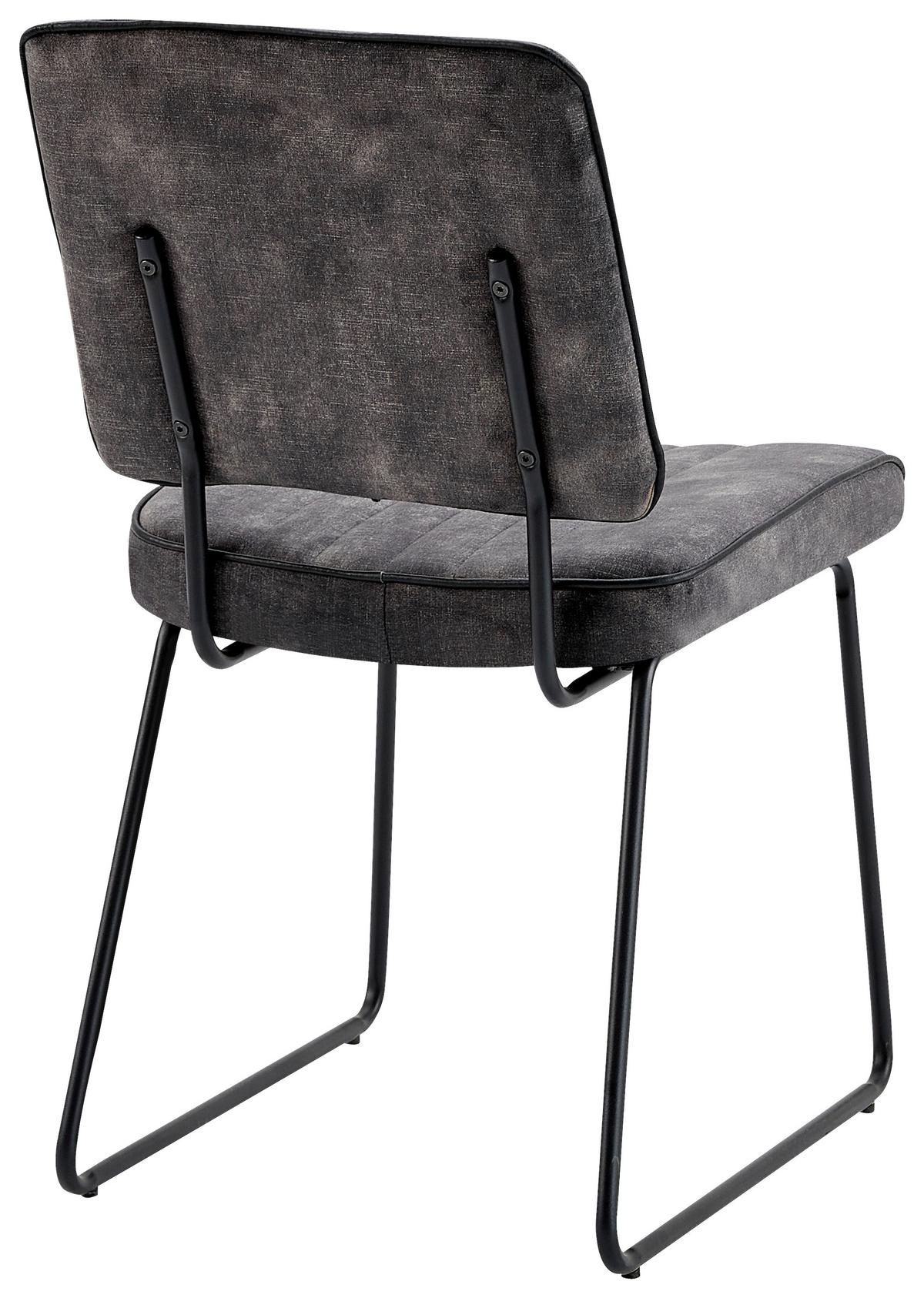 Stuhl-set Liam - Anthrazit/Schwarz, MODERN, Textil/Metall (45/83/61cm) - MID.YOU