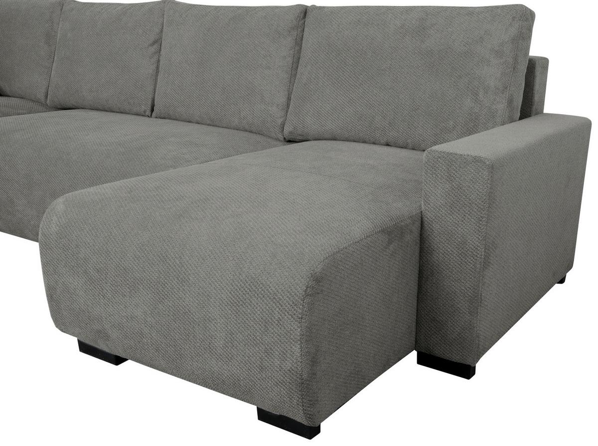 Wohnlandschaft Veronice Grau B: 313 cm - Blau/Schwarz, Trend, Textil (171/313/141cm)
