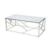 Couchtisch Silberfarben L: 120 Cm - Klar/Silberfarben, Design, Glas/Metall (120/60/45cm) - Livetastic