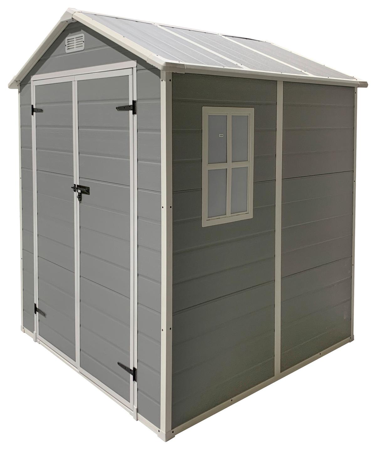 Gartenhaus Nantes - Grau, MODERN, Kunststoff/Metall (182/219/182cm) - Beldano