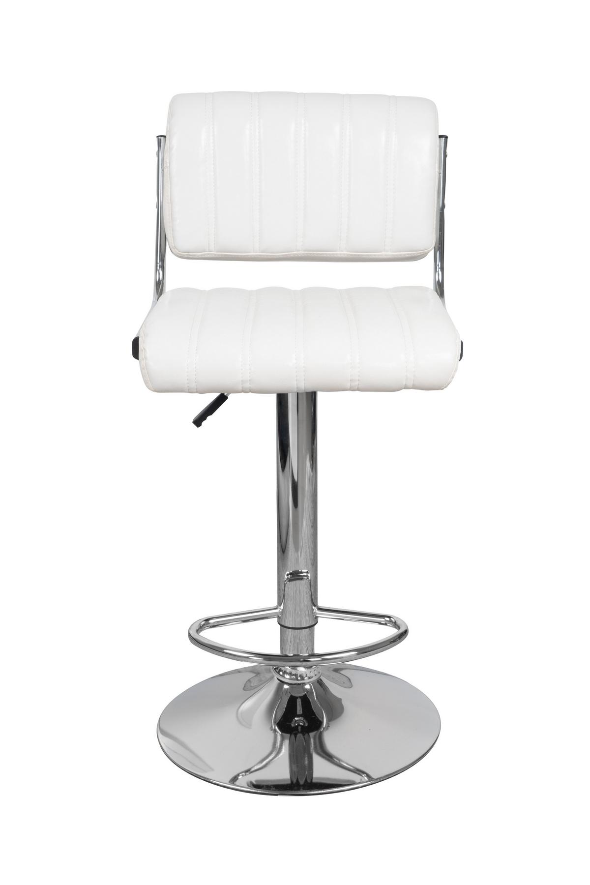 Barhocker Mit Lehne 2er-set Midnight Lederlook Weiß - Weiß, MODERN, Metall (51,5/109/43cm) - Kayoom