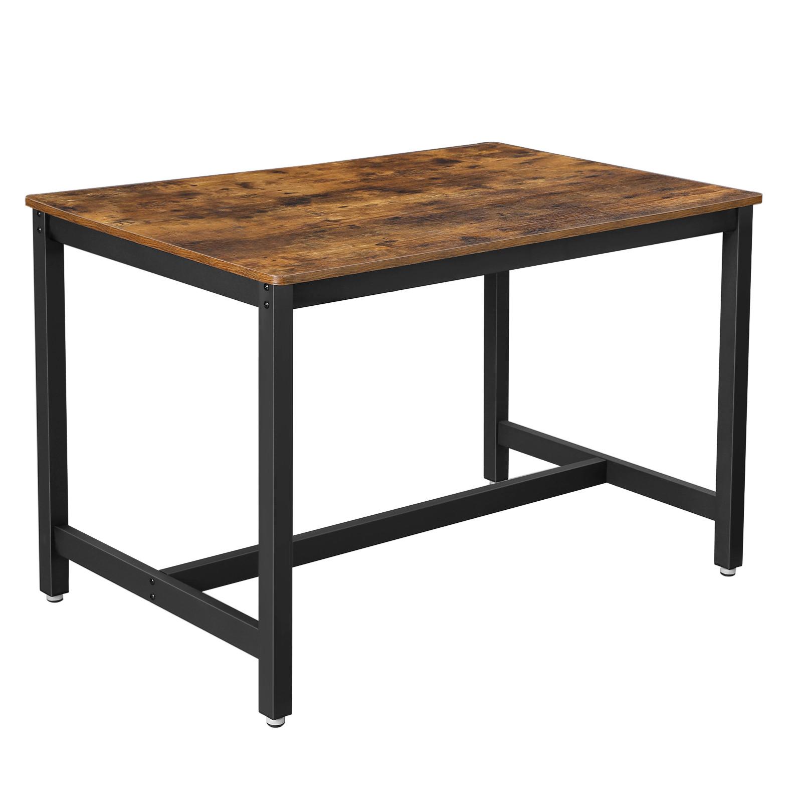 Esstisch Vasagle Braun, Schwarz - Schwarz/Braun, Natur, Holzwerkstoff/Metall (120/75/75cm) - Boxxx