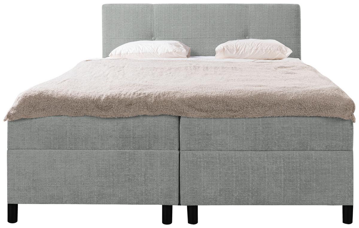 Boxbett Mit Topper & Bettkasten 180x200 Haga - Schwarz/Grau, MODERN, Holz/Kunststoff (180/200cm) - MID.YOU