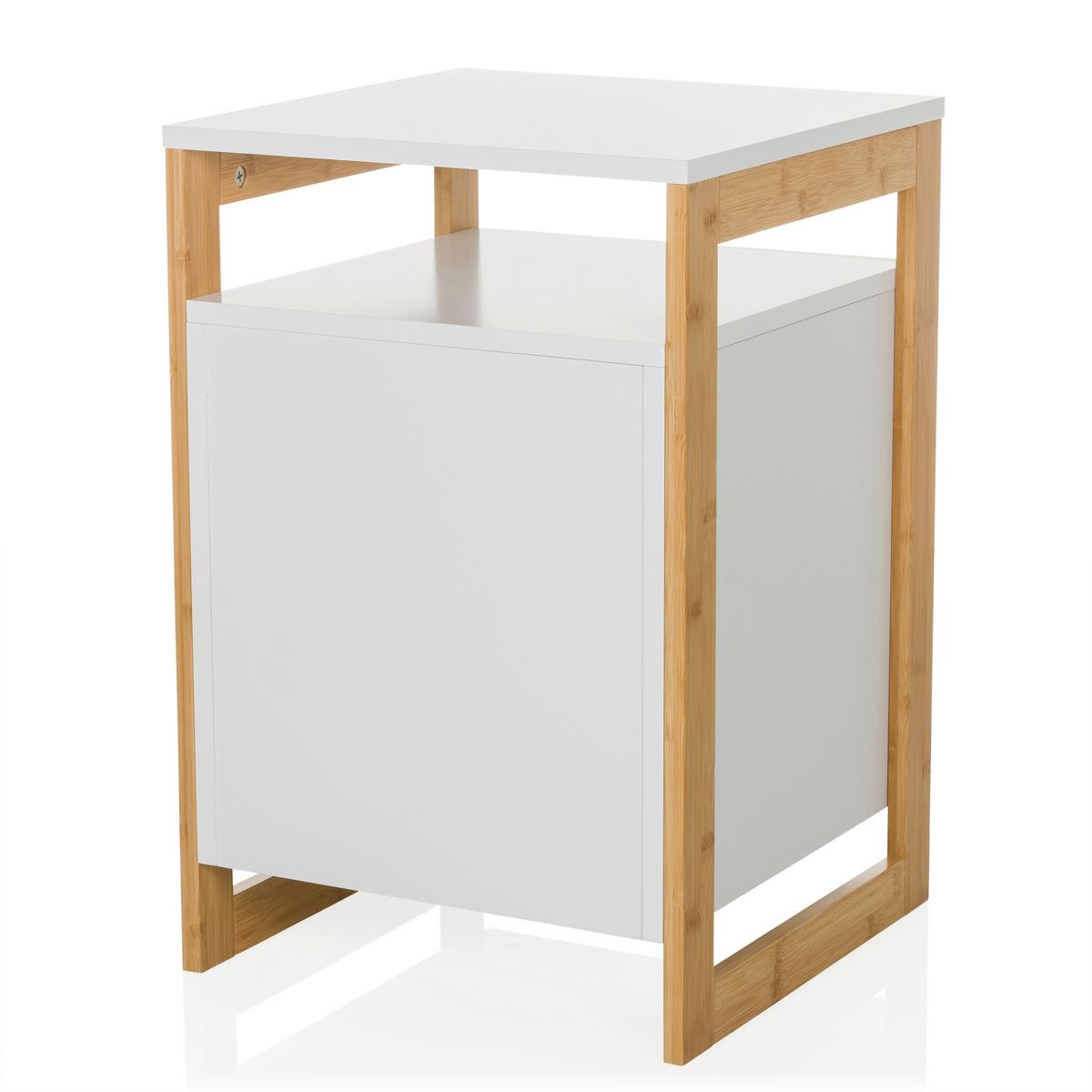 Beistelltisch Tarolo Weiß L: 40cm - Hellbraun/Weiß, MODERN, Holzwerkstoff (40/60/40cm) - MID.YOU