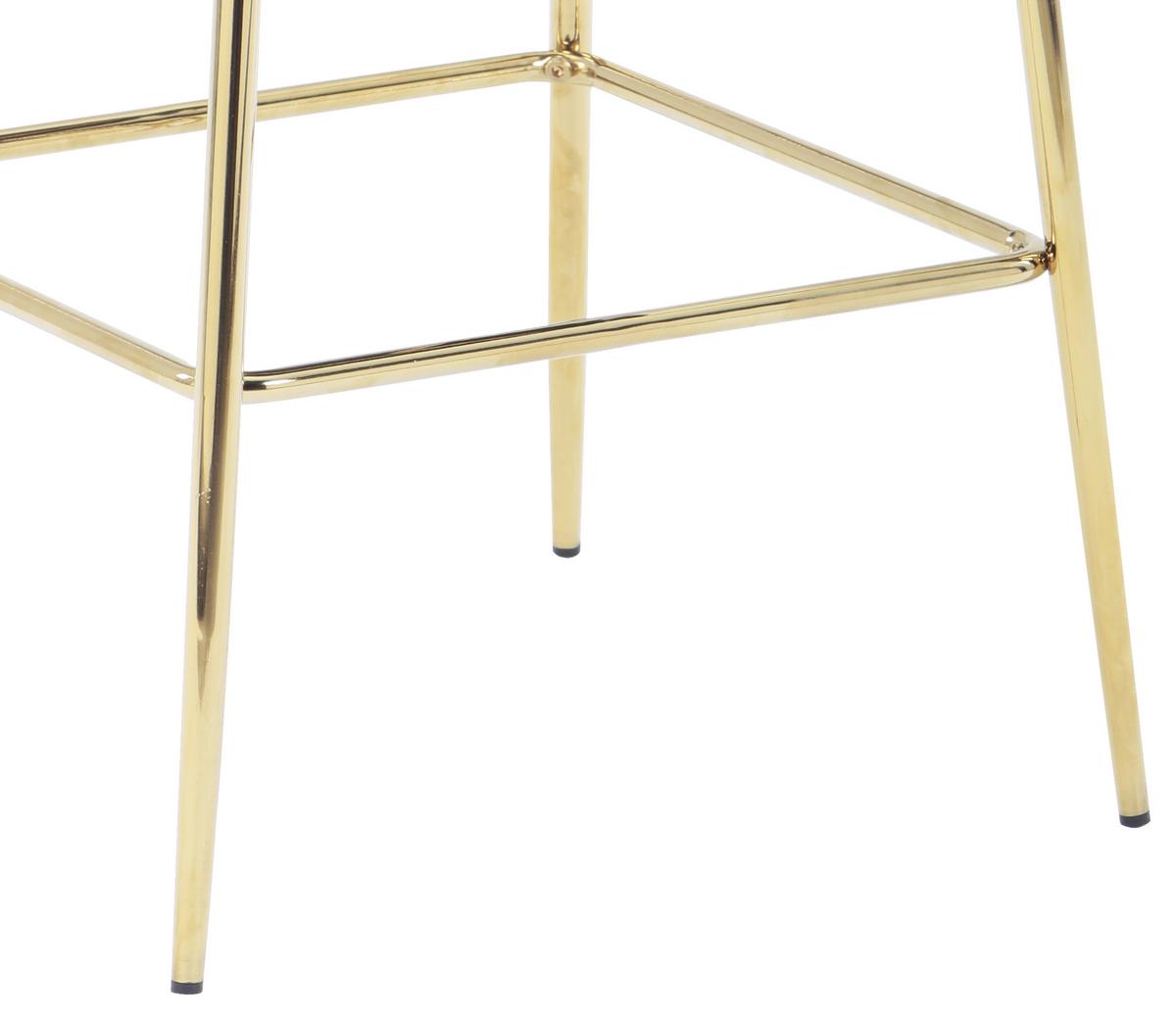 Bárszék Art Deco Bar *top Ár* - aranyszínű/szürke, Modern, textil/fa (50/97/55cm) - Best Price